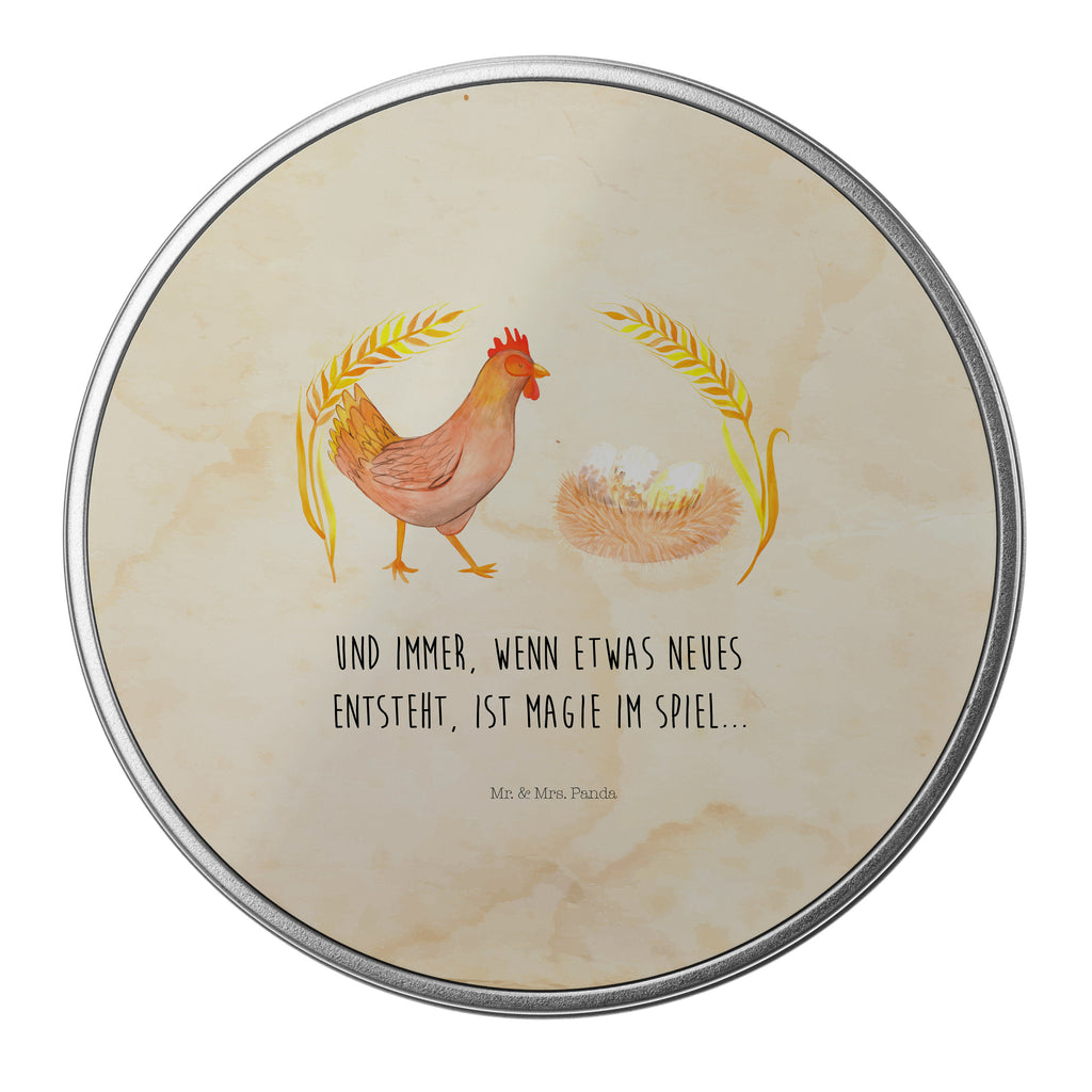 Blechdose rund Huhn stolz Metalldose, Keksdose, Dose, Vorratsdose, Geschenkbox, Bauernhof, Hoftiere, Landwirt, Landwirtin, Hahn, Henne, Hühner, Eier, Hof, Landleben, Motivation, Geburt, Magie, Spruch, Schwangerschaft