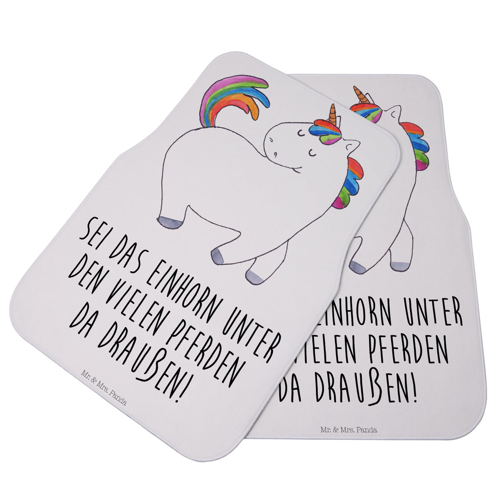Fahrer Autofußmatte Einhorn stolzierend Autofußmatten, Fußmatte Auto, Fahrer, Schmutzmatte Auto, Einhorn, Einhörner, Einhorn Deko, Pegasus, Unicorn, stolz, anders, bunt, Pferd, Reiter, Reiten, Freundin, Geschenk
