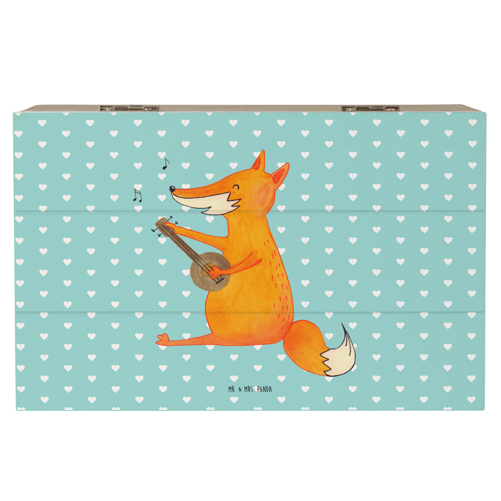 Holzkiste Fuchs Gitarre Holzkiste, Kiste, Schatzkiste, Truhe, Schatulle, XXL, Erinnerungsbox, Erinnerungskiste, Dekokiste, Aufbewahrungsbox, Fuchs, Füchse, Geschenk Musiker, Musik Spruch, Musikerin, Sänger, Sängerin, Gitarre