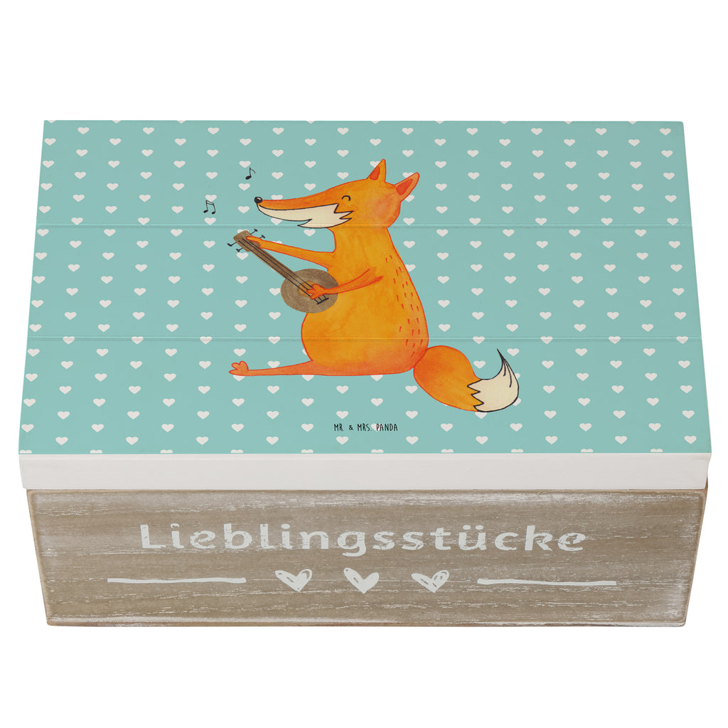 Holzkiste Fuchs Gitarre Holzkiste, Kiste, Schatzkiste, Truhe, Schatulle, XXL, Erinnerungsbox, Erinnerungskiste, Dekokiste, Aufbewahrungsbox, Fuchs, Füchse, Geschenk Musiker, Musik Spruch, Musikerin, Sänger, Sängerin, Gitarre