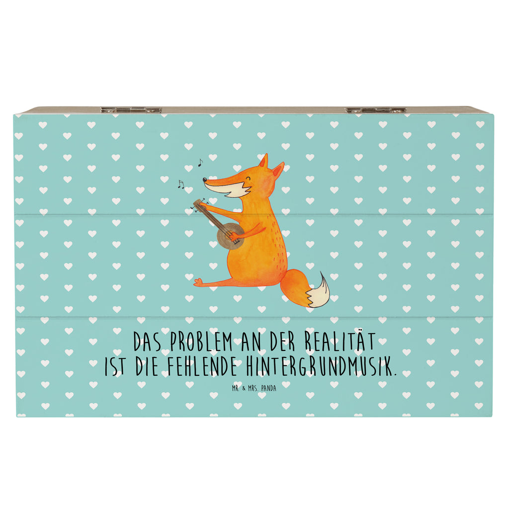 Holzkiste Fuchs Gitarre Holzkiste, Kiste, Schatzkiste, Truhe, Schatulle, XXL, Erinnerungsbox, Erinnerungskiste, Dekokiste, Aufbewahrungsbox, Fuchs, Füchse, Geschenk Musiker, Musik Spruch, Musikerin, Sänger, Sängerin, Gitarre