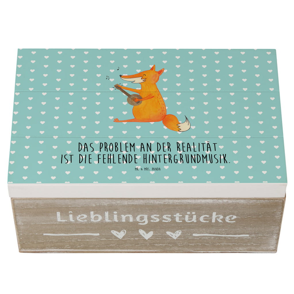 Holzkiste Fuchs Gitarre Holzkiste, Kiste, Schatzkiste, Truhe, Schatulle, XXL, Erinnerungsbox, Erinnerungskiste, Dekokiste, Aufbewahrungsbox, Fuchs, Füchse, Geschenk Musiker, Musik Spruch, Musikerin, Sänger, Sängerin, Gitarre