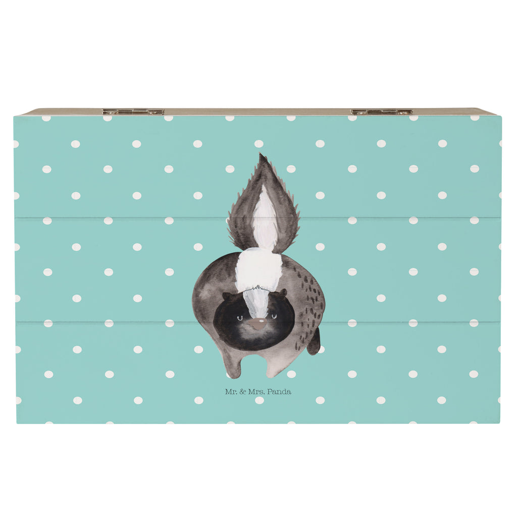 Holzkiste Stinktier Angriff Holzkiste, Kiste, Schatzkiste, Truhe, Schatulle, XXL, Erinnerungsbox, Erinnerungskiste, Dekokiste, Aufbewahrungsbox, Stinktier, Skunk, Wildtier, Raubtier, Stinker, Stinki, wütend, Drohung