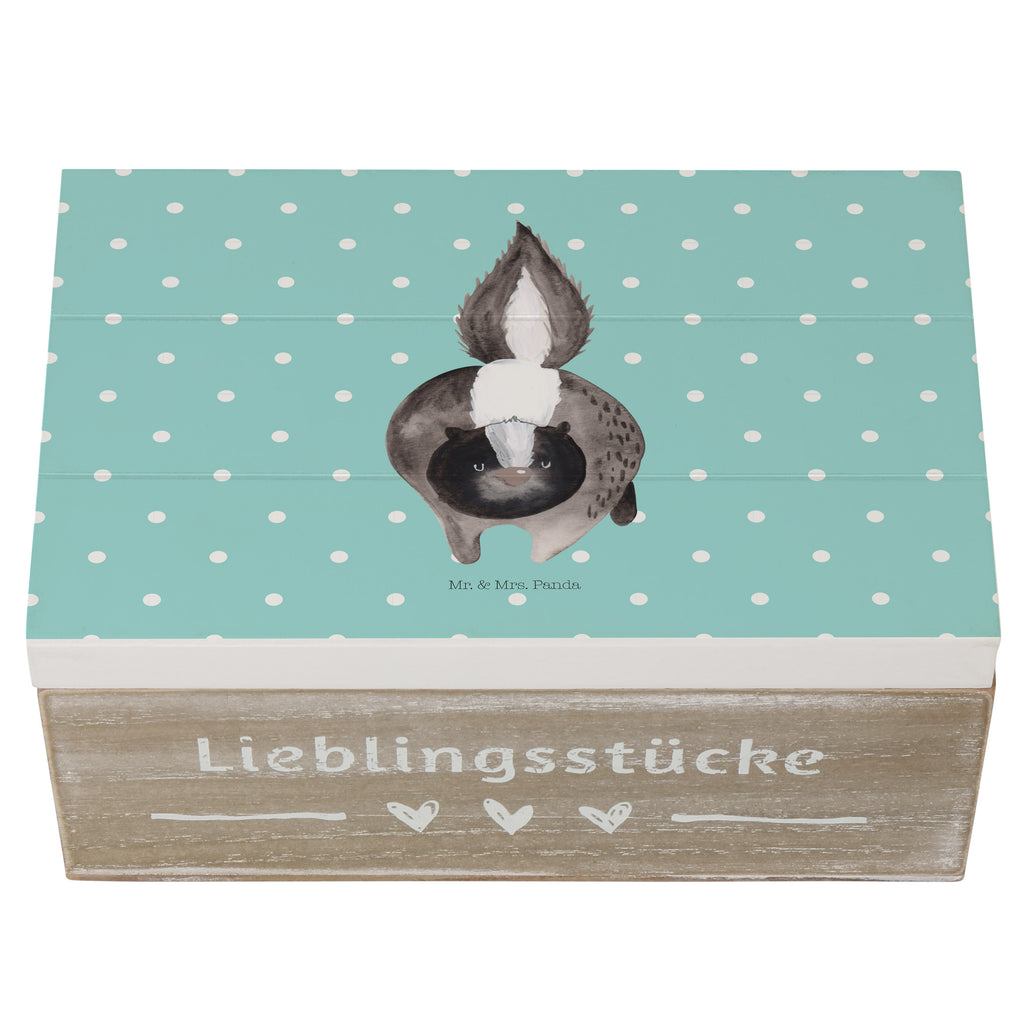 Holzkiste Stinktier Angriff Holzkiste, Kiste, Schatzkiste, Truhe, Schatulle, XXL, Erinnerungsbox, Erinnerungskiste, Dekokiste, Aufbewahrungsbox, Stinktier, Skunk, Wildtier, Raubtier, Stinker, Stinki, wütend, Drohung