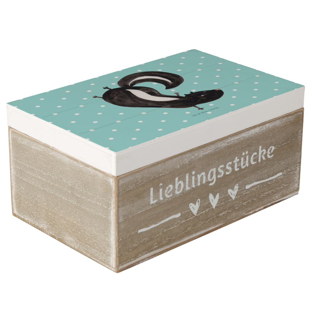 Holzkiste Stinktier Handstand Holzkiste, Kiste, Schatzkiste, Truhe, Schatulle, XXL, Erinnerungsbox, Erinnerungskiste, Dekokiste, Aufbewahrungsbox, Stinktier, Skunk, Wildtier, Raubtier, Stinker, Stinki, Spielplatz, verpielt, Kind