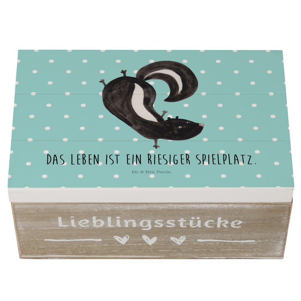 Holzkiste Stinktier Handstand Holzkiste, Kiste, Schatzkiste, Truhe, Schatulle, XXL, Erinnerungsbox, Erinnerungskiste, Dekokiste, Aufbewahrungsbox, Stinktier, Skunk, Wildtier, Raubtier, Stinker, Stinki, Spielplatz, verpielt, Kind