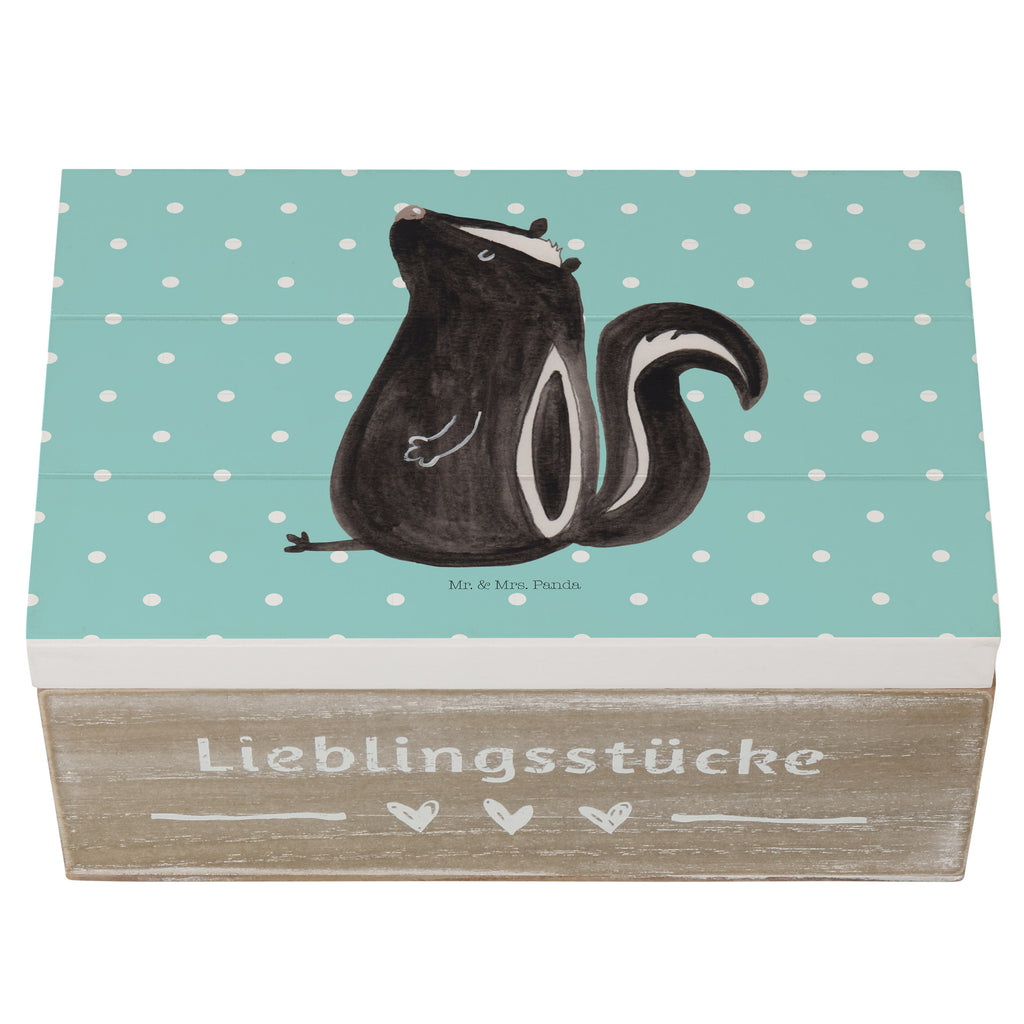 Holzkiste Stinktier sitzend Holzkiste, Kiste, Schatzkiste, Truhe, Schatulle, XXL, Erinnerungsbox, Erinnerungskiste, Dekokiste, Aufbewahrungsbox, Stinktier, Skunk, Wildtier, Raubtier, Stinker, Stinki, Spruch, Büro, Recht, Besserwisser