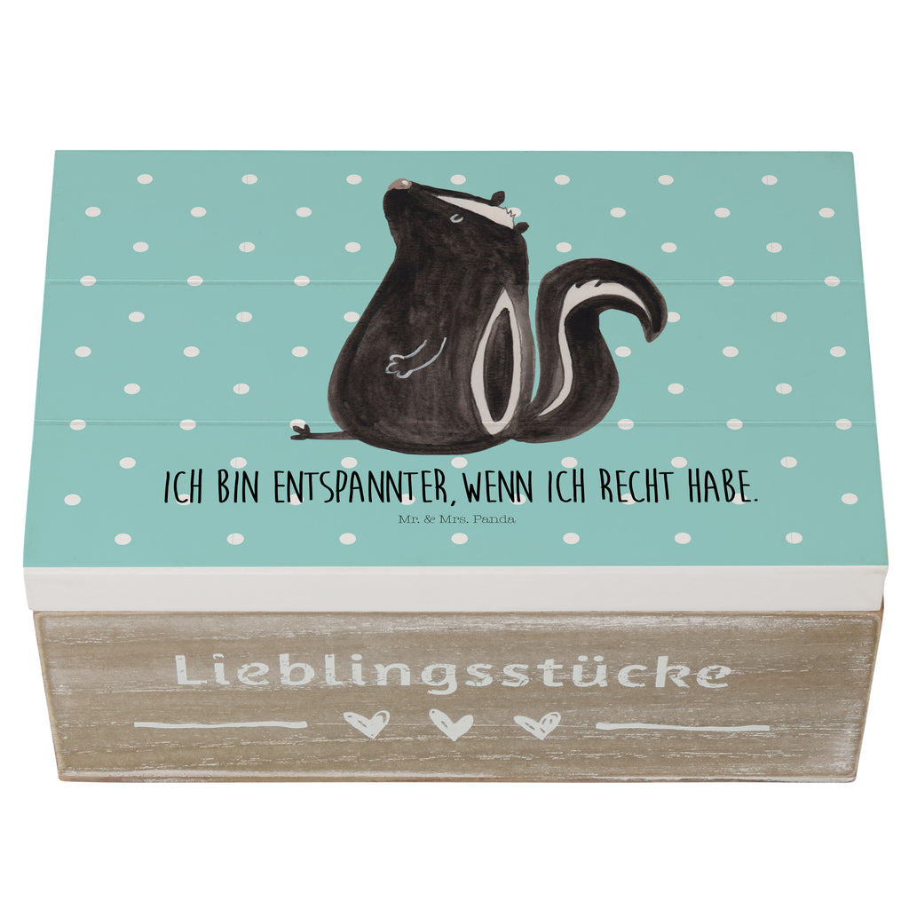 Holzkiste Stinktier sitzend Holzkiste, Kiste, Schatzkiste, Truhe, Schatulle, XXL, Erinnerungsbox, Erinnerungskiste, Dekokiste, Aufbewahrungsbox, Stinktier, Skunk, Wildtier, Raubtier, Stinker, Stinki, Spruch, Büro, Recht, Besserwisser