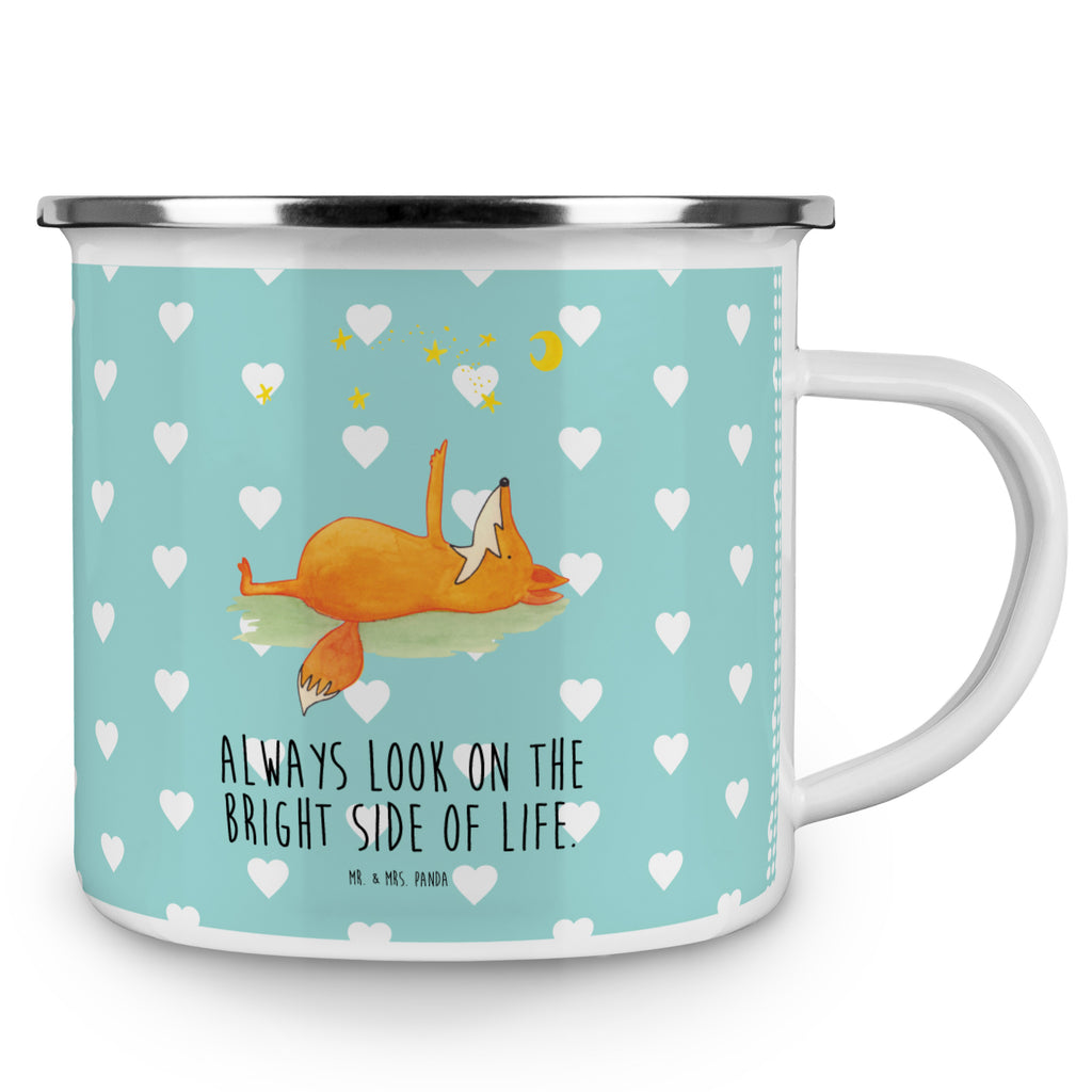 Camping Emaille Tasse Fuchs Sterne Campingtasse, Trinkbecher, Metalltasse, Outdoor Tasse, Emaille Trinkbecher, Blechtasse Outdoor, Emaille Campingbecher, Edelstahl Trinkbecher, Metalltasse für Camping, Kaffee Blechtasse, Camping Tasse Metall, Fuchs, Füchse, tröstende Worte, Spruch positiv, Spruch schön, Romantik, Always Look on the Bright Side of Life