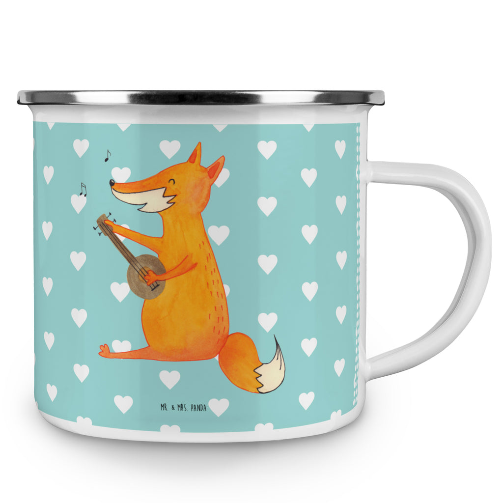 Camping Emaille Tasse Fuchs Gitarre Campingtasse, Trinkbecher, Metalltasse, Outdoor Tasse, Emaille Trinkbecher, Blechtasse Outdoor, Emaille Campingbecher, Edelstahl Trinkbecher, Metalltasse für Camping, Kaffee Blechtasse, Camping Tasse Metall, Fuchs, Füchse, Geschenk Musiker, Musik Spruch, Musikerin, Sänger, Sängerin, Gitarre