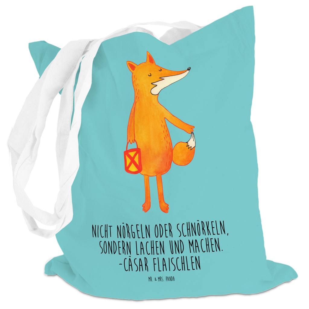 Tragetasche Fuchs Laterne Beuteltasche, Beutel, Einkaufstasche, Jutebeutel, Stoffbeutel, Fuchs, Füchse, Spruch trösten, Liebeskummer Spruch, Laterne, Sankt Martin, Laternenumzug, Aufmuntern, Cäsar Otto Hugo Flaischlen