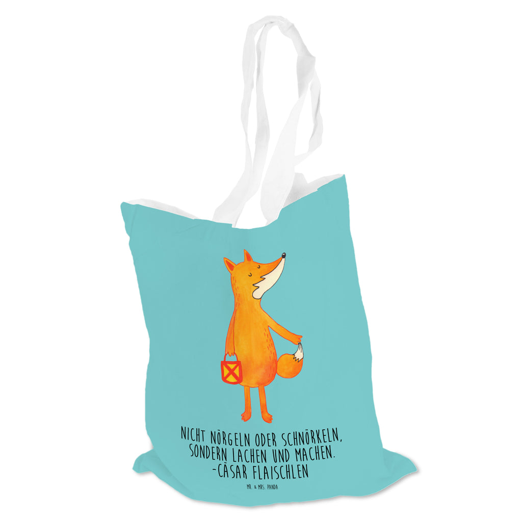 Tragetasche Fuchs Laterne Beuteltasche, Beutel, Einkaufstasche, Jutebeutel, Stoffbeutel, Fuchs, Füchse, Spruch trösten, Liebeskummer Spruch, Laterne, Sankt Martin, Laternenumzug, Aufmuntern, Cäsar Otto Hugo Flaischlen