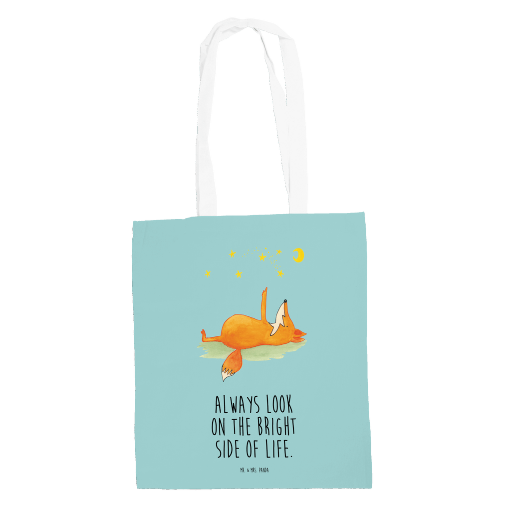 Tragetasche Fuchs Sterne Beuteltasche, Beutel, Einkaufstasche, Jutebeutel, Stoffbeutel, Fuchs, Füchse, tröstende Worte, Spruch positiv, Spruch schön, Romantik, Always Look on the Bright Side of Life