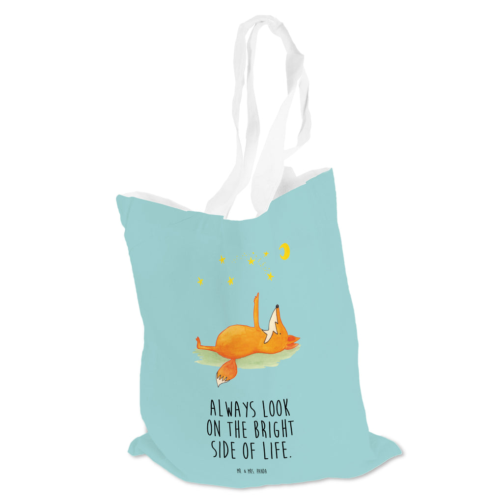 Tragetasche Fuchs Sterne Beuteltasche, Beutel, Einkaufstasche, Jutebeutel, Stoffbeutel, Fuchs, Füchse, tröstende Worte, Spruch positiv, Spruch schön, Romantik, Always Look on the Bright Side of Life