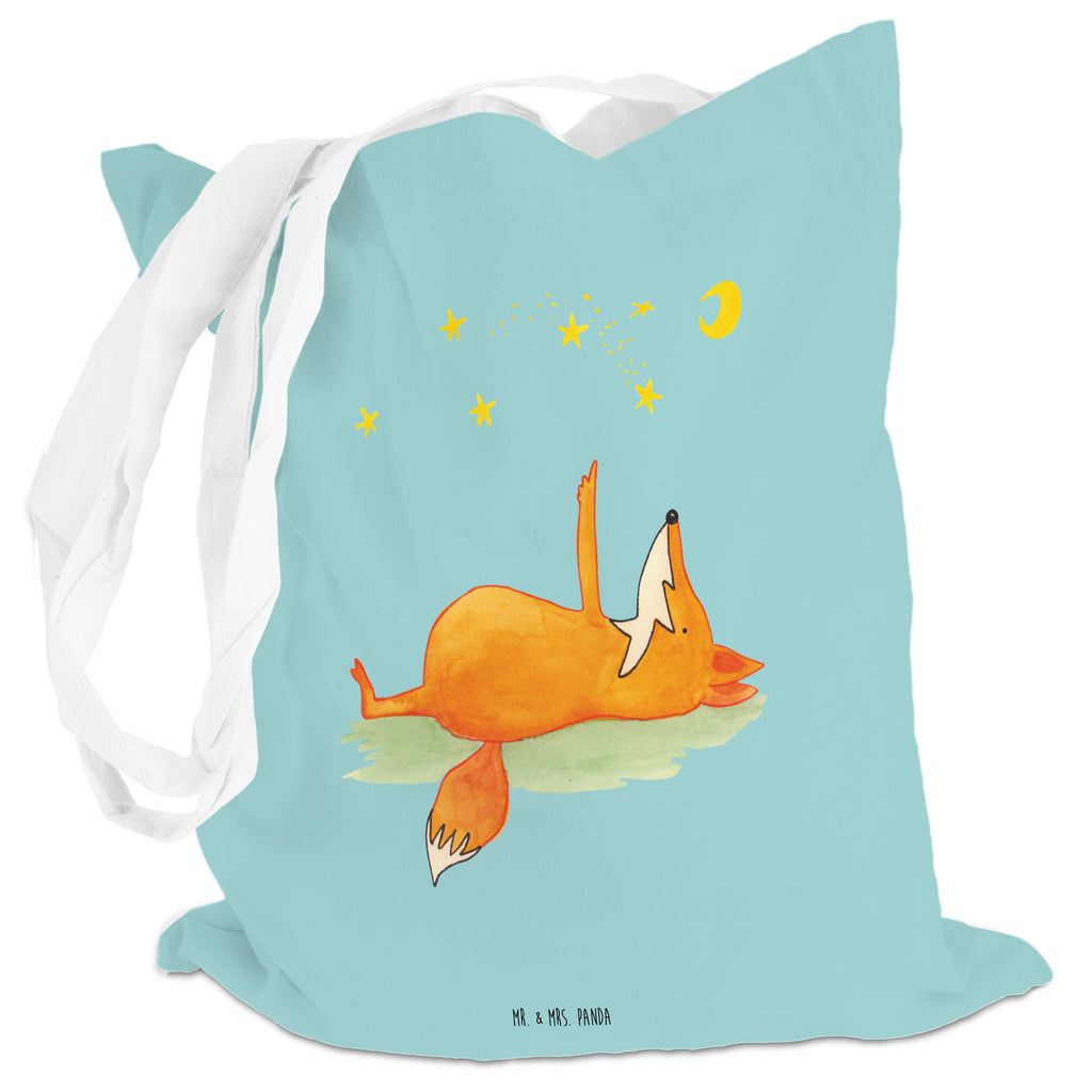 Tragetasche Fuchs Sterne Beuteltasche, Beutel, Einkaufstasche, Jutebeutel, Stoffbeutel, Fuchs, Füchse, tröstende Worte, Spruch positiv, Spruch schön, Romantik, Always Look on the Bright Side of Life