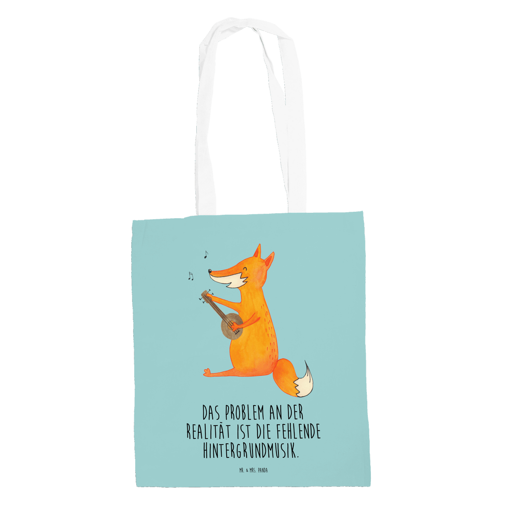 Tragetasche Fuchs Gitarre Beuteltasche, Beutel, Einkaufstasche, Jutebeutel, Stoffbeutel, Fuchs, Füchse, Geschenk Musiker, Musik Spruch, Musikerin, Sänger, Sängerin, Gitarre