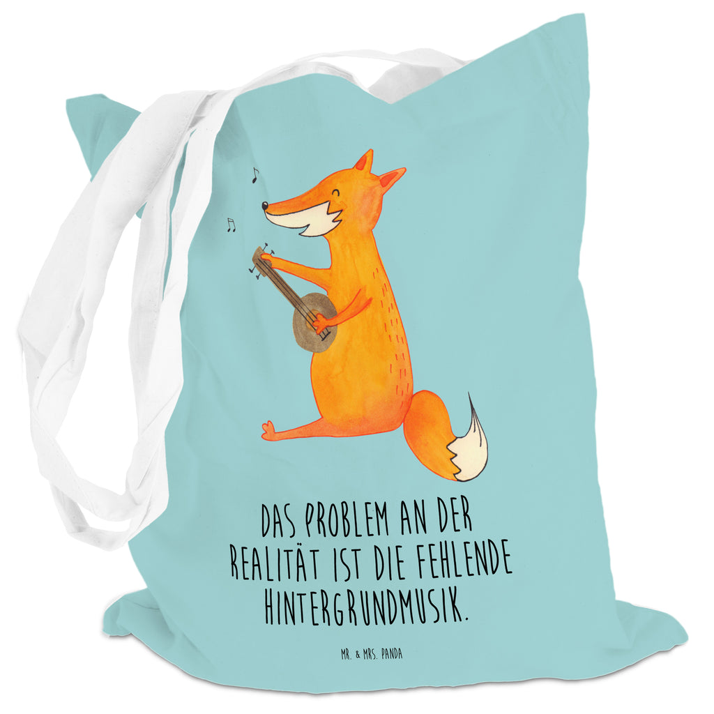 Tragetasche Fuchs Gitarre Beuteltasche, Beutel, Einkaufstasche, Jutebeutel, Stoffbeutel, Fuchs, Füchse, Geschenk Musiker, Musik Spruch, Musikerin, Sänger, Sängerin, Gitarre