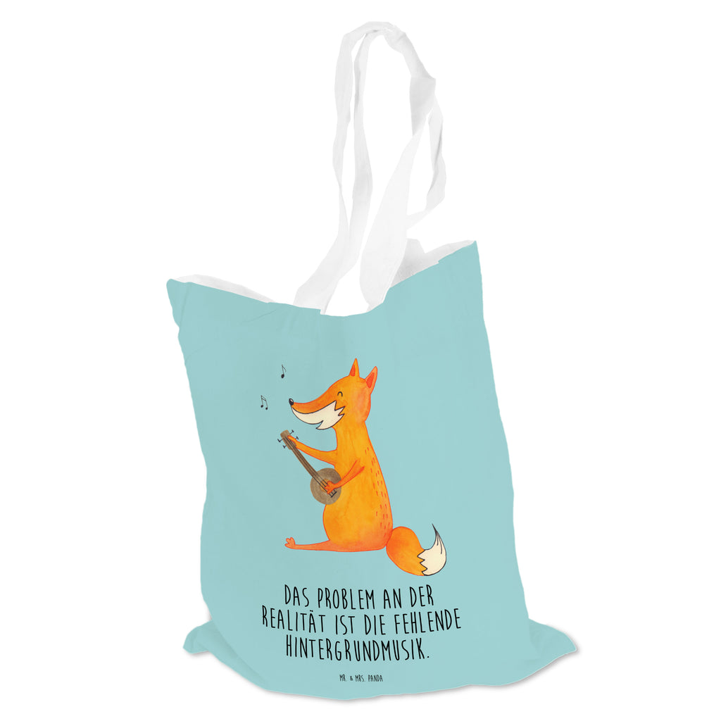 Tragetasche Fuchs Gitarre Beuteltasche, Beutel, Einkaufstasche, Jutebeutel, Stoffbeutel, Fuchs, Füchse, Geschenk Musiker, Musik Spruch, Musikerin, Sänger, Sängerin, Gitarre