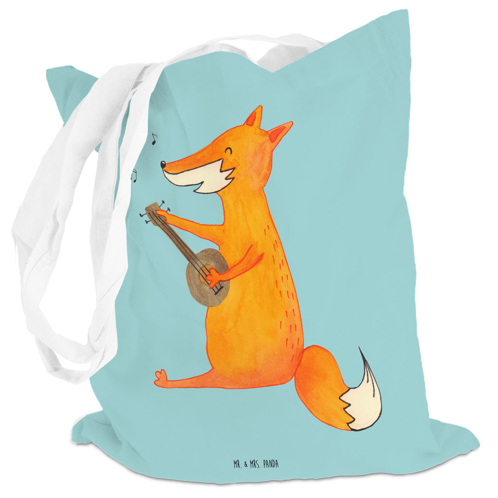 Tragetasche Fuchs Gitarre Beuteltasche, Beutel, Einkaufstasche, Jutebeutel, Stoffbeutel, Fuchs, Füchse, Geschenk Musiker, Musik Spruch, Musikerin, Sänger, Sängerin, Gitarre