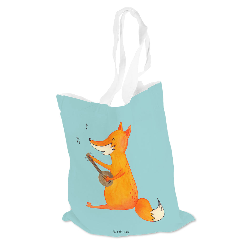 Tragetasche Fuchs Gitarre Beuteltasche, Beutel, Einkaufstasche, Jutebeutel, Stoffbeutel, Fuchs, Füchse, Geschenk Musiker, Musik Spruch, Musikerin, Sänger, Sängerin, Gitarre