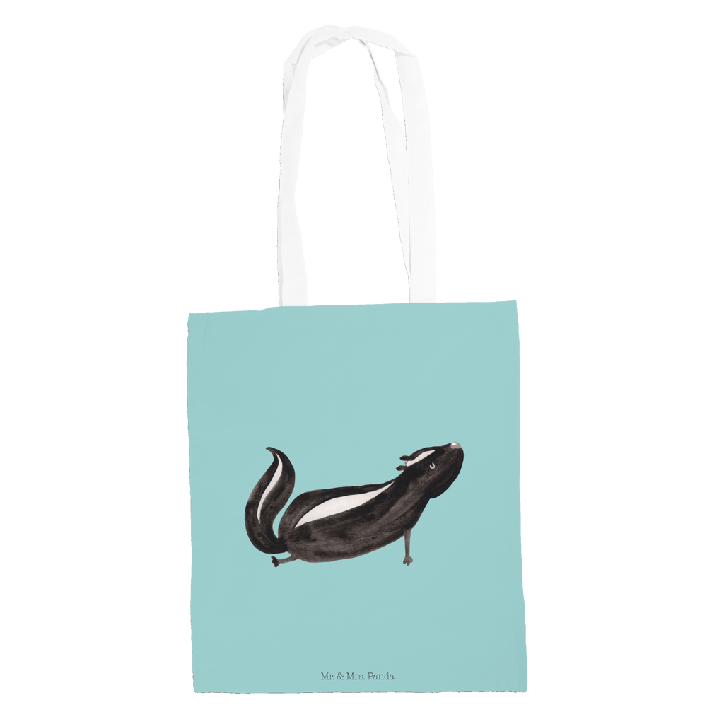 Tragetasche Stinktier Yoga Beuteltasche, Beutel, Einkaufstasche, Jutebeutel, Stoffbeutel, Stinktier, Skunk, Wildtier, Raubtier, Stinker, Stinki, Yoga, Namaste, Lebe, Liebe, Lache