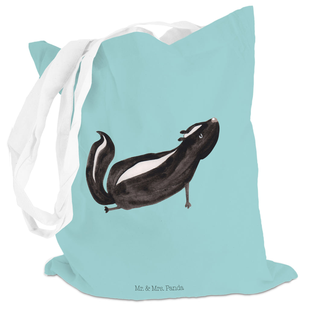 Tragetasche Stinktier Yoga Beuteltasche, Beutel, Einkaufstasche, Jutebeutel, Stoffbeutel, Stinktier, Skunk, Wildtier, Raubtier, Stinker, Stinki, Yoga, Namaste, Lebe, Liebe, Lache