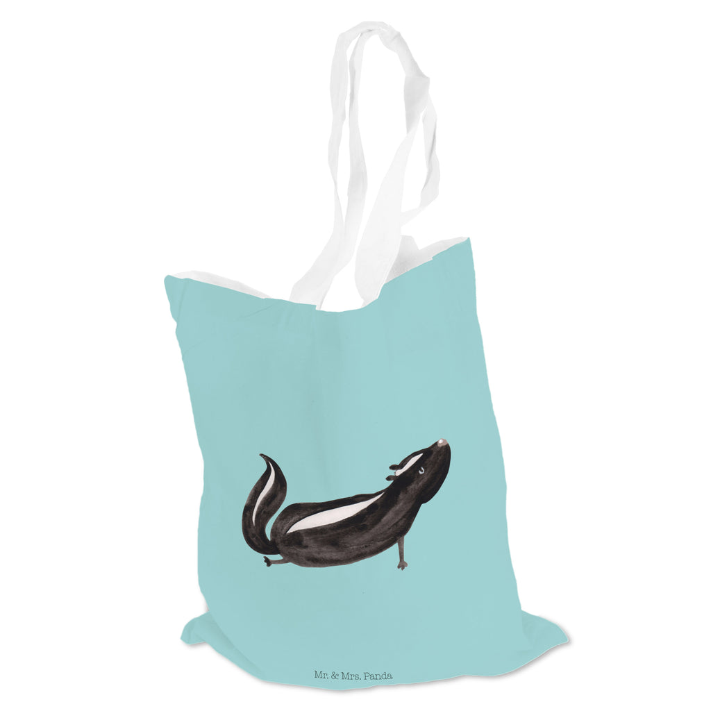 Tragetasche Stinktier Yoga Beuteltasche, Beutel, Einkaufstasche, Jutebeutel, Stoffbeutel, Stinktier, Skunk, Wildtier, Raubtier, Stinker, Stinki, Yoga, Namaste, Lebe, Liebe, Lache