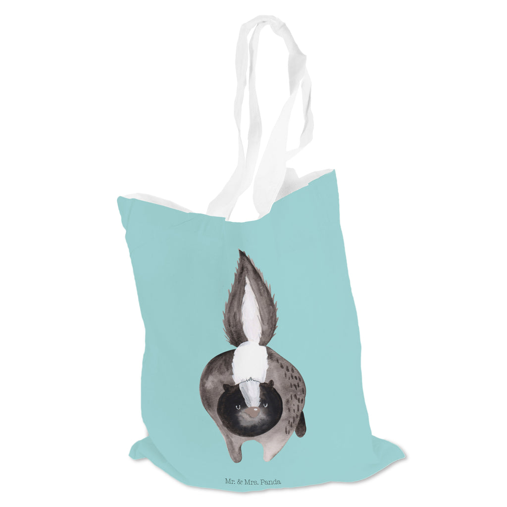 Tragetasche Stinktier Angriff Beuteltasche, Beutel, Einkaufstasche, Jutebeutel, Stoffbeutel, Stinktier, Skunk, Wildtier, Raubtier, Stinker, Stinki, wütend, Drohung