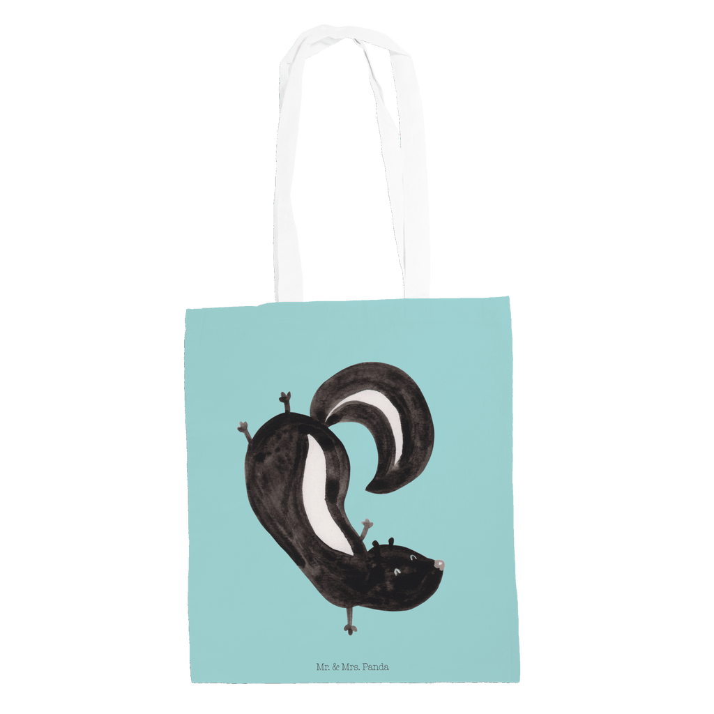 Tragetasche Stinktier Handstand Beuteltasche, Beutel, Einkaufstasche, Jutebeutel, Stoffbeutel, Stinktier, Skunk, Wildtier, Raubtier, Stinker, Stinki, Spielplatz, verpielt, Kind