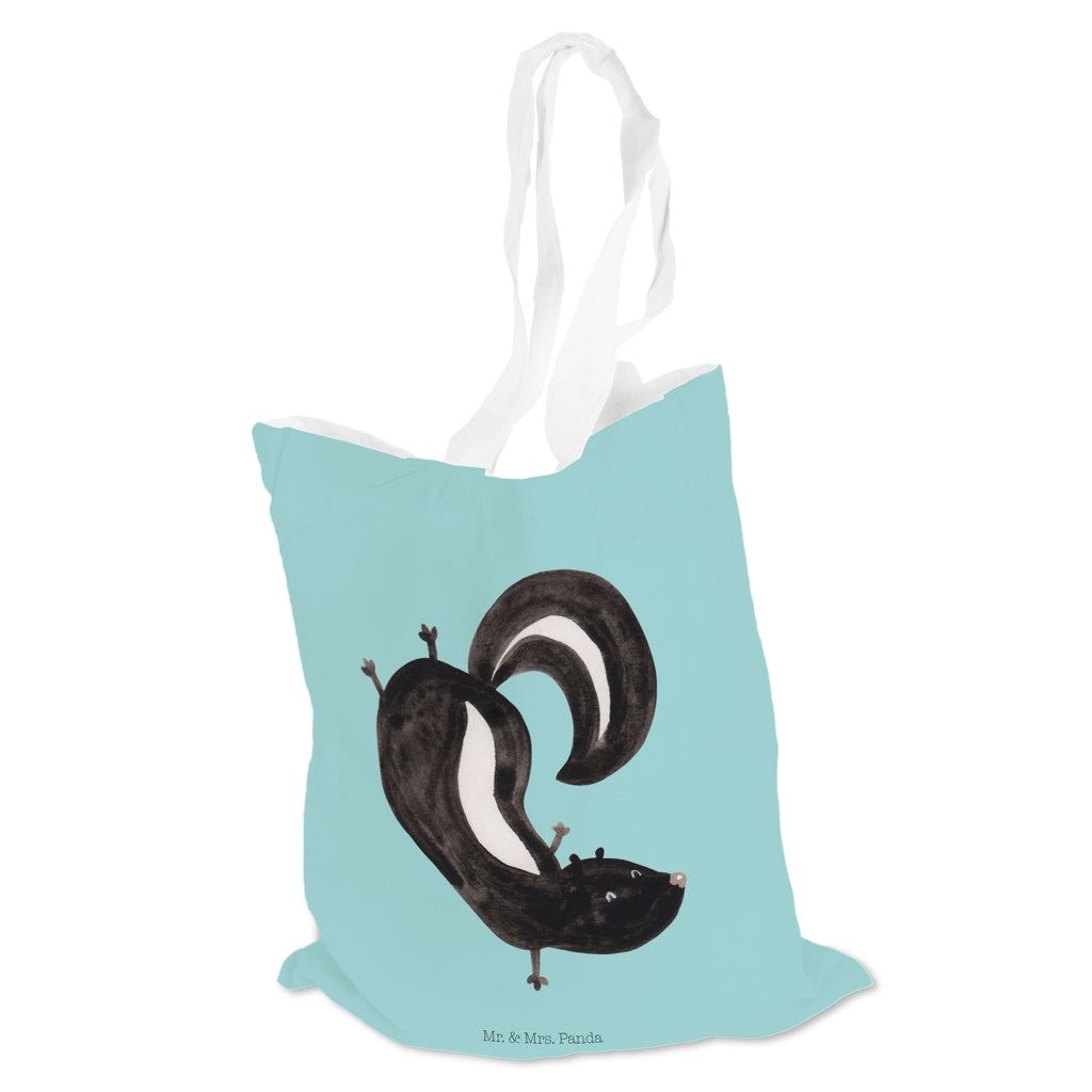 Tragetasche Stinktier Handstand Beuteltasche, Beutel, Einkaufstasche, Jutebeutel, Stoffbeutel, Stinktier, Skunk, Wildtier, Raubtier, Stinker, Stinki, Spielplatz, verpielt, Kind