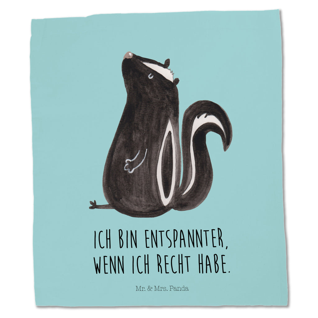 Tragetasche Stinktier sitzend Beuteltasche, Beutel, Einkaufstasche, Jutebeutel, Stoffbeutel, Stinktier, Skunk, Wildtier, Raubtier, Stinker, Stinki, Spruch, Büro, Recht, Besserwisser