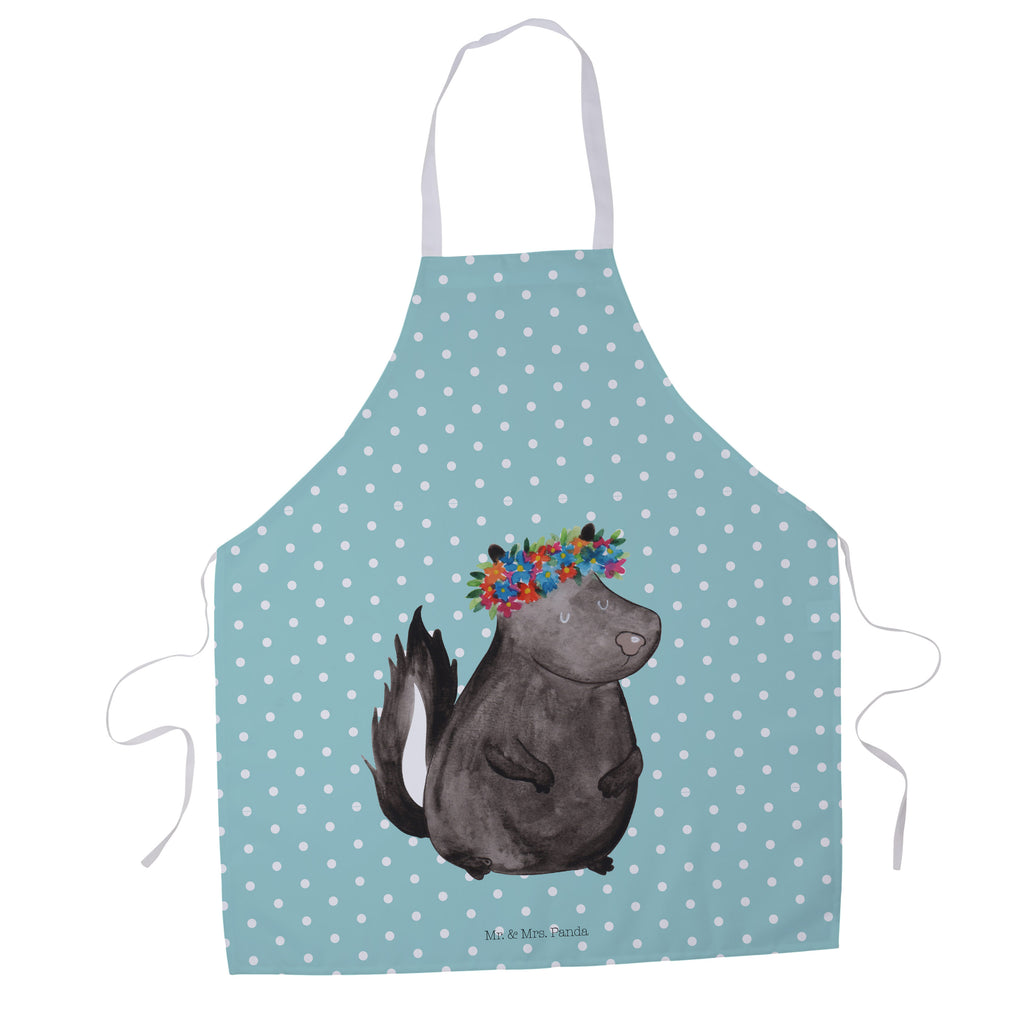 Kochschürze Stinktier Blumenmaedchen Schürze, Backschürze, Küchenschürze, Grillschürze, Latzschürze, Stinktier, Skunk, Wildtier, Raubtier, Stinker, Stinki, Yoga, Namaste, Lebe, Liebe, Lache