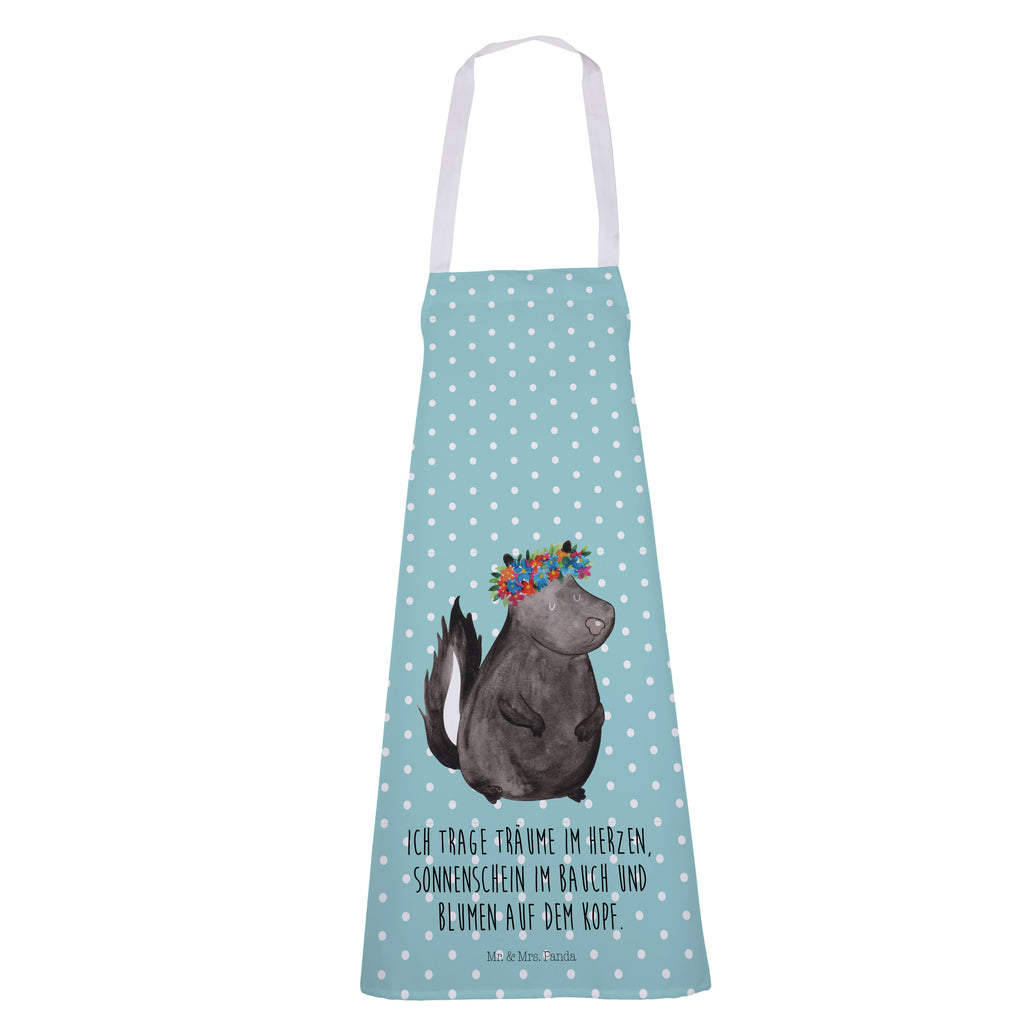 Kochschürze Stinktier Blumenmaedchen Schürze, Backschürze, Küchenschürze, Grillschürze, Latzschürze, Stinktier, Skunk, Wildtier, Raubtier, Stinker, Stinki, Yoga, Namaste, Lebe, Liebe, Lache