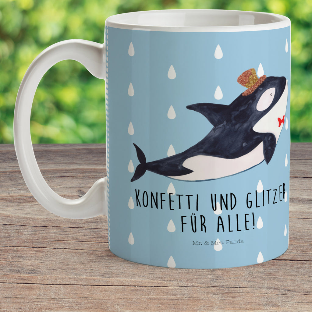 Kindertasse Orca Zylinder Kunststoff Tasse, Kindergarten, Tasse, Trinkbecher, Camping Becher, Kaffeetasse, Kunststoffbecher, Kindergartenbecher, Outdoorgeschirr, Kunststoffgeschirr, Reisebecher, Reisetasse, Kinderbecher, Meerestiere, Meer, Urlaub, Narwal, Glitter, Konfetti, Glitzer, Geburtstag, Feier, Fete, Fest, Glückwunsch, Orca