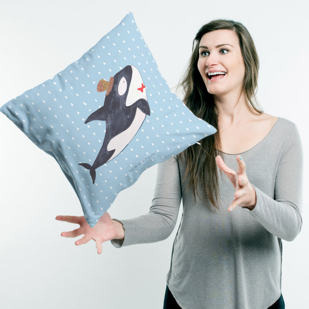 40x40 Kissen Orca Zylinder Kissenhülle, Kopfkissen, Sofakissen, Dekokissen, Motivkissen, Meerestiere, Meer, Urlaub, Narwal, Glitter, Konfetti, Glitzer, Geburtstag, Feier, Fete, Fest, Glückwunsch, Orca