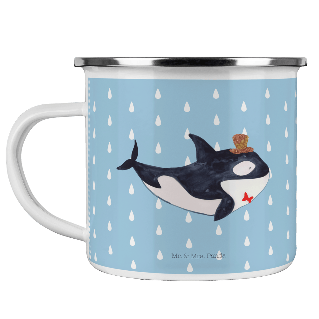 Camping Emaille Tasse Orca Zylinder Campingtasse, Trinkbecher, Metalltasse, Outdoor Tasse, Emaille Trinkbecher, Blechtasse Outdoor, Emaille Campingbecher, Edelstahl Trinkbecher, Metalltasse für Camping, Kaffee Blechtasse, Camping Tasse Metall, Meerestiere, Meer, Urlaub, Narwal, Glitter, Konfetti, Glitzer, Geburtstag, Feier, Fete, Fest, Glückwunsch, Orca