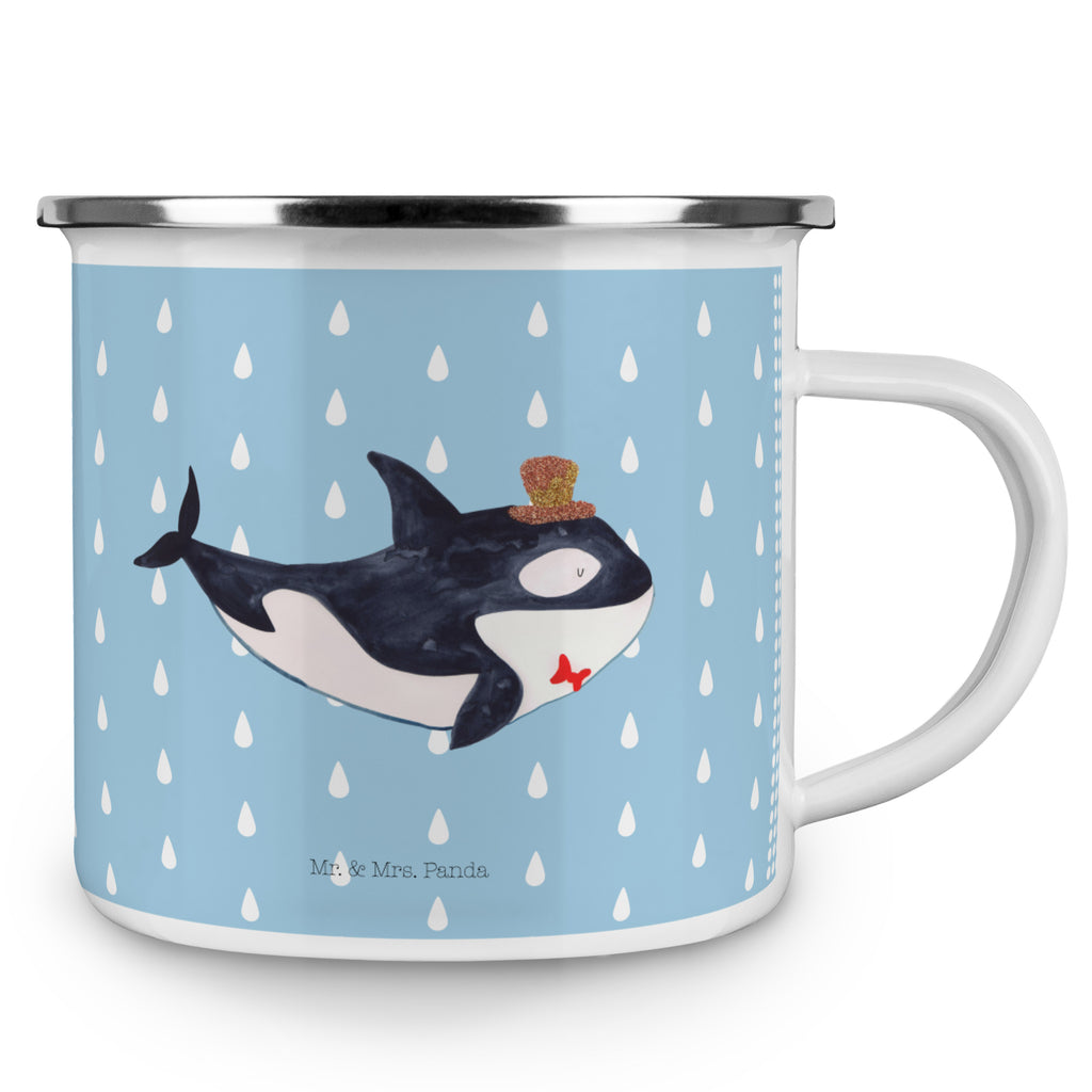 Camping Emaille Tasse Orca Zylinder Campingtasse, Trinkbecher, Metalltasse, Outdoor Tasse, Emaille Trinkbecher, Blechtasse Outdoor, Emaille Campingbecher, Edelstahl Trinkbecher, Metalltasse für Camping, Kaffee Blechtasse, Camping Tasse Metall, Meerestiere, Meer, Urlaub, Narwal, Glitter, Konfetti, Glitzer, Geburtstag, Feier, Fete, Fest, Glückwunsch, Orca