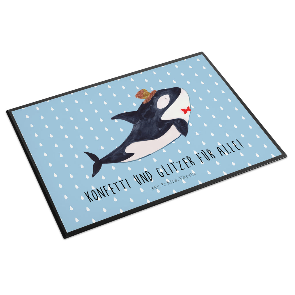 Schreibtischunterlage Orca Zylinder Schreibunterlage, Schreibtischauflage, Bürobedarf, Büroartikel, Schreibwaren, Schreibtisch Unterlagen, Schreibtischunterlage Groß, Meerestiere, Meer, Urlaub, Narwal, Glitter, Konfetti, Glitzer, Geburtstag, Feier, Fete, Fest, Glückwunsch, Orca
