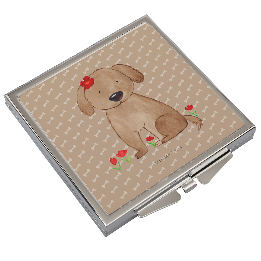 Handtaschenspiegel quadratisch Hund Hundedame Spiegel, Handtasche, Quadrat, silber, schminken, Schminkspiegel, Hund, Hundemotiv, Haustier, Hunderasse, Tierliebhaber, Hundebesitzer, Sprüche, Hunde, Hundeliebe, Hundeglück, Liebe, Frauchen