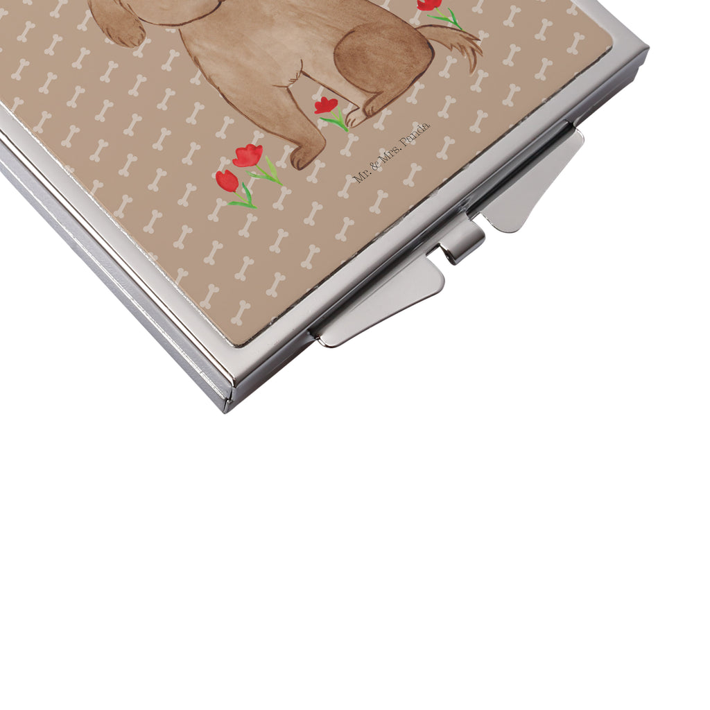 Handtaschenspiegel quadratisch Hund Hundedame Spiegel, Handtasche, Quadrat, silber, schminken, Schminkspiegel, Hund, Hundemotiv, Haustier, Hunderasse, Tierliebhaber, Hundebesitzer, Sprüche, Hunde, Hundeliebe, Hundeglück, Liebe, Frauchen