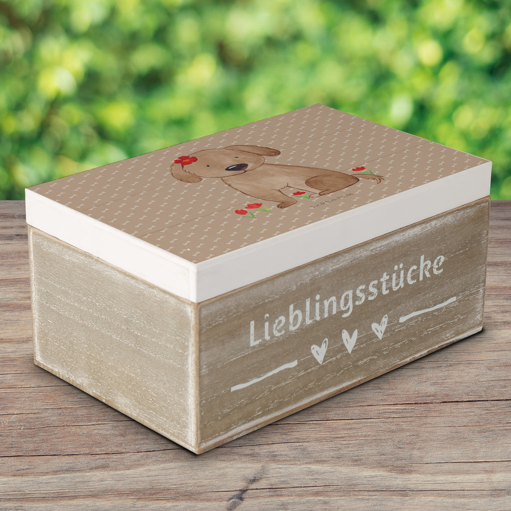 Holzkiste Hund Hundedame Holzkiste, Kiste, Schatzkiste, Truhe, Schatulle, XXL, Erinnerungsbox, Erinnerungskiste, Dekokiste, Aufbewahrungsbox, Hund, Hundemotiv, Haustier, Hunderasse, Tierliebhaber, Hundebesitzer, Sprüche, Hunde, Hundeliebe, Hundeglück, Liebe, Frauchen