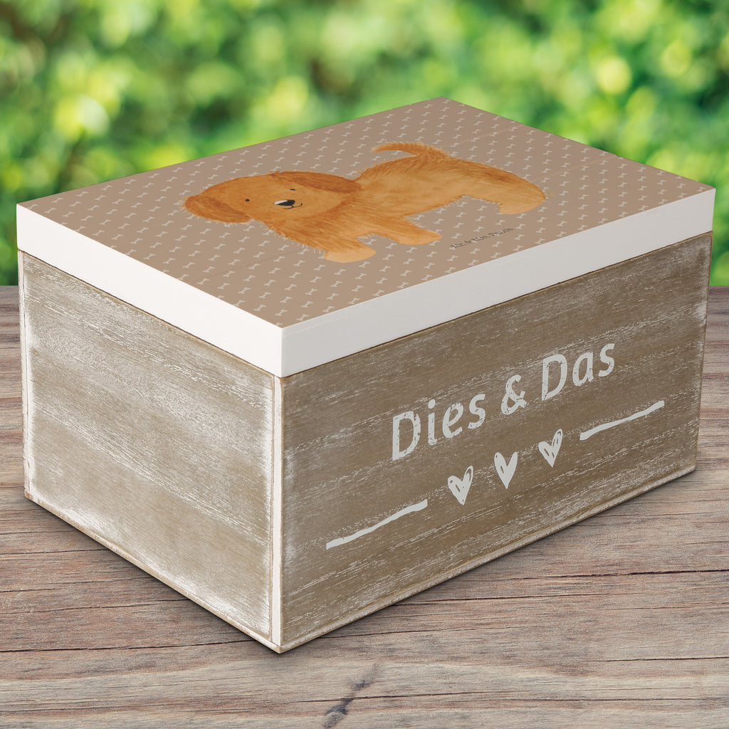 Holzkiste Hund flauschig Holzkiste, Kiste, Schatzkiste, Truhe, Schatulle, XXL, Erinnerungsbox, Erinnerungskiste, Dekokiste, Aufbewahrungsbox, Hund, Hundemotiv, Haustier, Hunderasse, Tierliebhaber, Hundebesitzer, Sprüche, Hunde, Frauchen, Hundemama, Hundeliebe