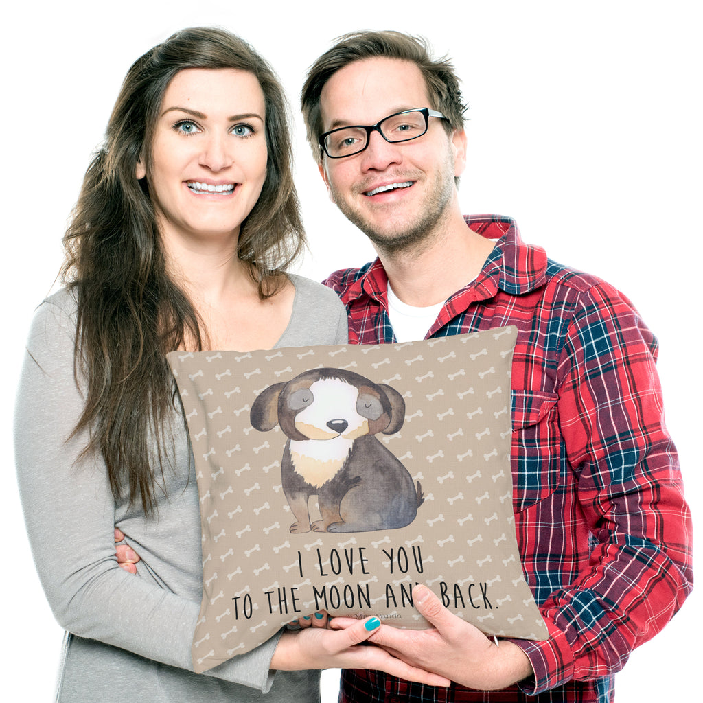 40x40 Kissen Hund entspannt Kissenhülle, Kopfkissen, Sofakissen, Dekokissen, Motivkissen, Hund, Hundemotiv, Haustier, Hunderasse, Tierliebhaber, Hundebesitzer, Sprüche, schwarzer Hund, Hundeliebe, Liebe, Hundeglück