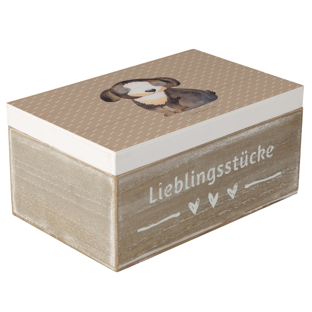 Holzkiste Hund entspannt Holzkiste, Kiste, Schatzkiste, Truhe, Schatulle, XXL, Erinnerungsbox, Erinnerungskiste, Dekokiste, Aufbewahrungsbox, Hund, Hundemotiv, Haustier, Hunderasse, Tierliebhaber, Hundebesitzer, Sprüche, schwarzer Hund, Hundeliebe, Liebe, Hundeglück