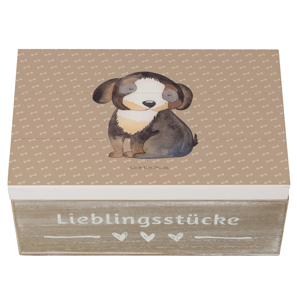 Holzkiste Hund entspannt Holzkiste, Kiste, Schatzkiste, Truhe, Schatulle, XXL, Erinnerungsbox, Erinnerungskiste, Dekokiste, Aufbewahrungsbox, Hund, Hundemotiv, Haustier, Hunderasse, Tierliebhaber, Hundebesitzer, Sprüche, schwarzer Hund, Hundeliebe, Liebe, Hundeglück