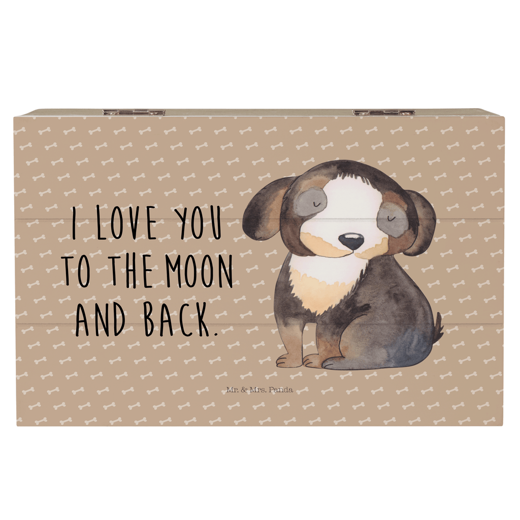 Holzkiste Hund entspannt Holzkiste, Kiste, Schatzkiste, Truhe, Schatulle, XXL, Erinnerungsbox, Erinnerungskiste, Dekokiste, Aufbewahrungsbox, Hund, Hundemotiv, Haustier, Hunderasse, Tierliebhaber, Hundebesitzer, Sprüche, schwarzer Hund, Hundeliebe, Liebe, Hundeglück