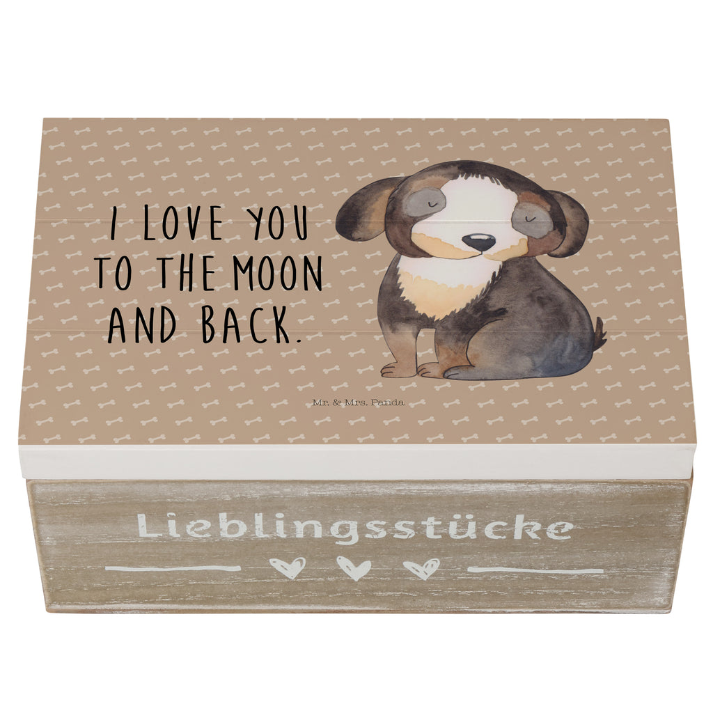 Holzkiste Hund entspannt Holzkiste, Kiste, Schatzkiste, Truhe, Schatulle, XXL, Erinnerungsbox, Erinnerungskiste, Dekokiste, Aufbewahrungsbox, Hund, Hundemotiv, Haustier, Hunderasse, Tierliebhaber, Hundebesitzer, Sprüche, schwarzer Hund, Hundeliebe, Liebe, Hundeglück