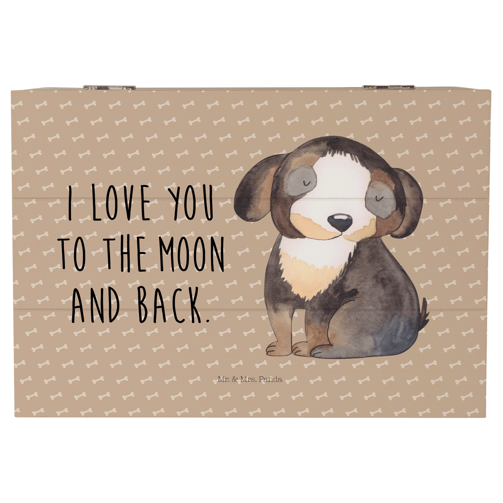 Holzkiste Hund entspannt Holzkiste, Kiste, Schatzkiste, Truhe, Schatulle, XXL, Erinnerungsbox, Erinnerungskiste, Dekokiste, Aufbewahrungsbox, Hund, Hundemotiv, Haustier, Hunderasse, Tierliebhaber, Hundebesitzer, Sprüche, schwarzer Hund, Hundeliebe, Liebe, Hundeglück