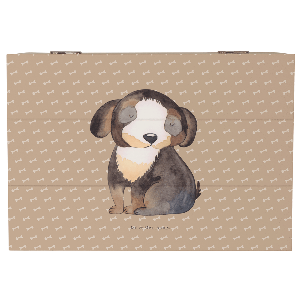 Holzkiste Hund entspannt Holzkiste, Kiste, Schatzkiste, Truhe, Schatulle, XXL, Erinnerungsbox, Erinnerungskiste, Dekokiste, Aufbewahrungsbox, Hund, Hundemotiv, Haustier, Hunderasse, Tierliebhaber, Hundebesitzer, Sprüche, schwarzer Hund, Hundeliebe, Liebe, Hundeglück