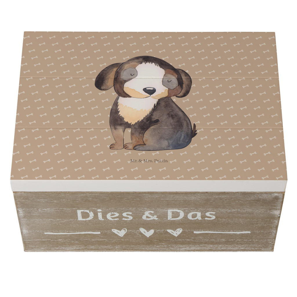 Holzkiste Hund entspannt Holzkiste, Kiste, Schatzkiste, Truhe, Schatulle, XXL, Erinnerungsbox, Erinnerungskiste, Dekokiste, Aufbewahrungsbox, Hund, Hundemotiv, Haustier, Hunderasse, Tierliebhaber, Hundebesitzer, Sprüche, schwarzer Hund, Hundeliebe, Liebe, Hundeglück